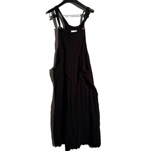Natural Life Small Wide Leg Romper Cotton Black Boho Cottagecore Granola